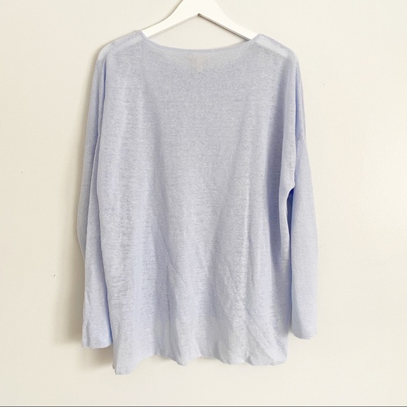 Eileen Fisher Organic Linen Knit Bateau Sweater MD - Picture 6 of 8